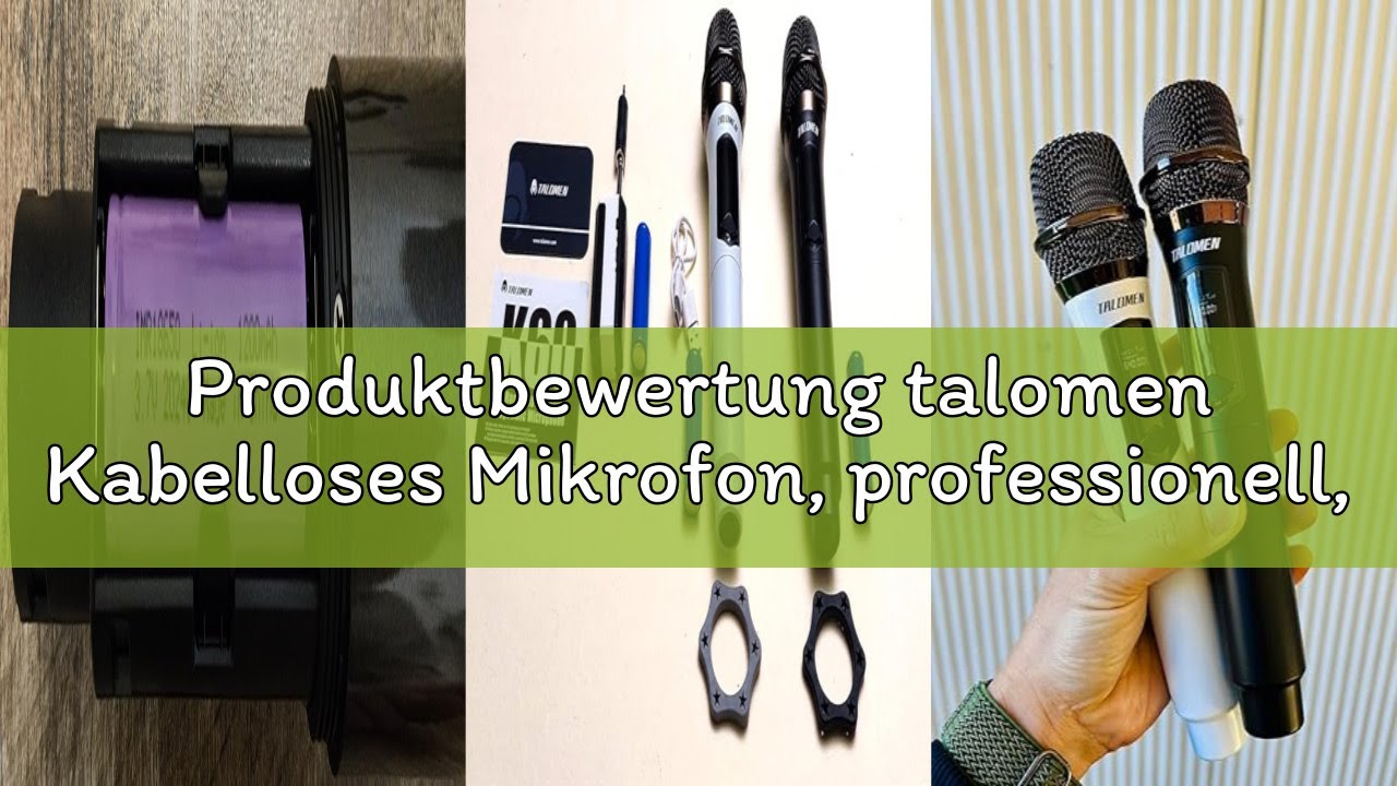 Produktbewertung talomen Kabelloses Mikrofon, professionell, Dual-Mikrofon, 2,4 GHz, Karaoke, dynami