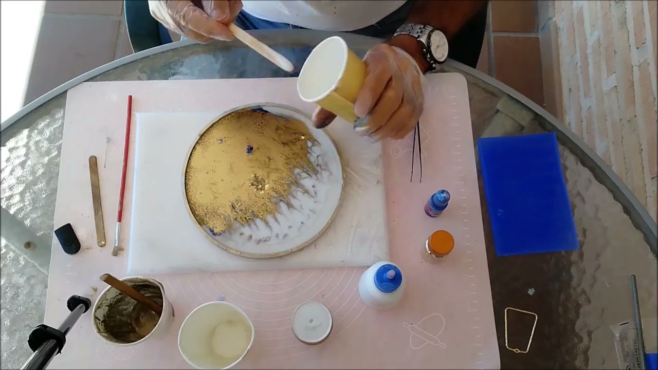 Cómo Hacer un Reloj de Pared con Resina Epoxi | Blanco, Oro y Azul | DIY Decoración