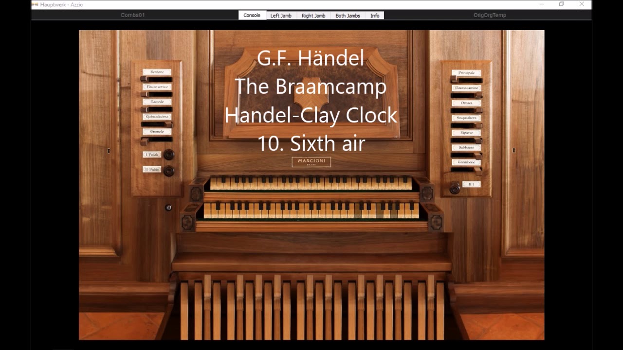 G F  Händel  5 pieces for musical clock (Haupwerk Azzio)