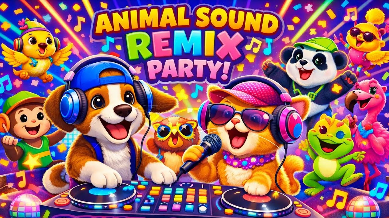 Animal Sound Remix Party! 🐶🎧 Dance & Sing Along!