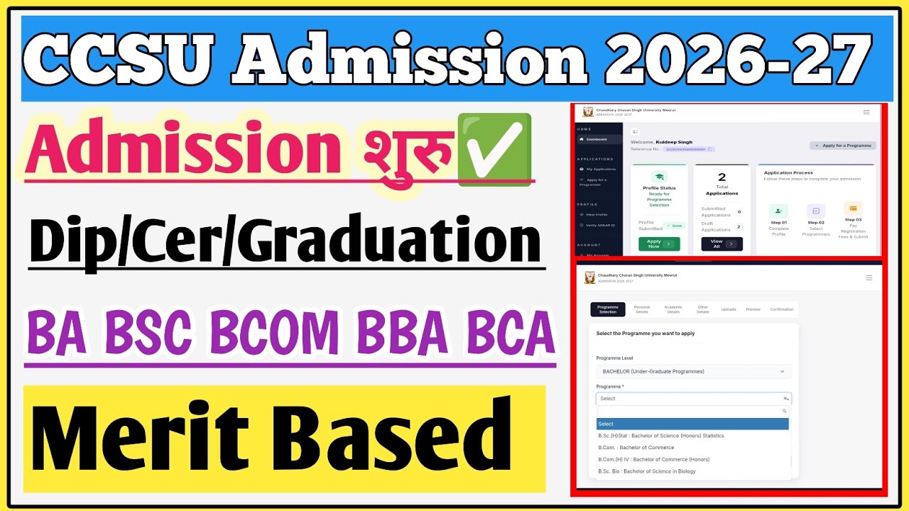 CCSU admission 2026 | CCSU UG admission 2026 | CCSU registration 2026 |CCS University admission 2026