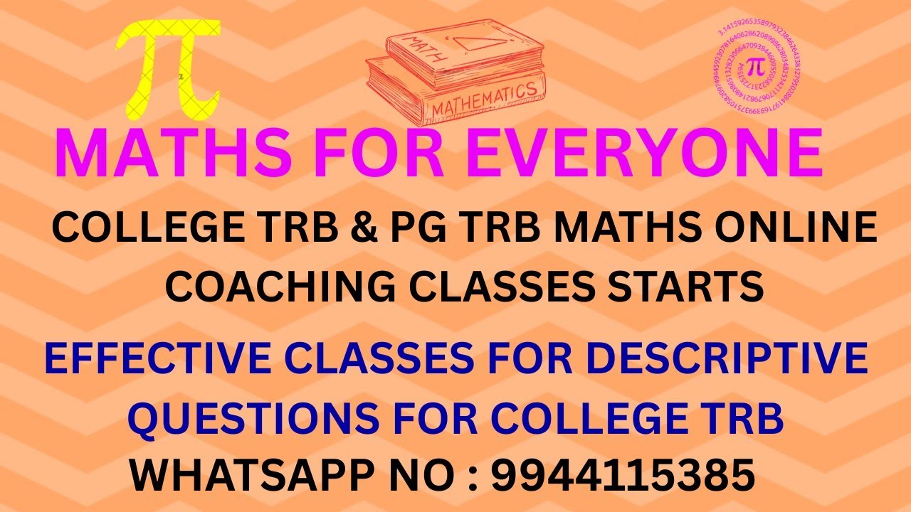 TNSET 2025 MATHS/COLLEGE TRB MATHS/PG TRB MATHS ONLINE  CLASSES STARTS