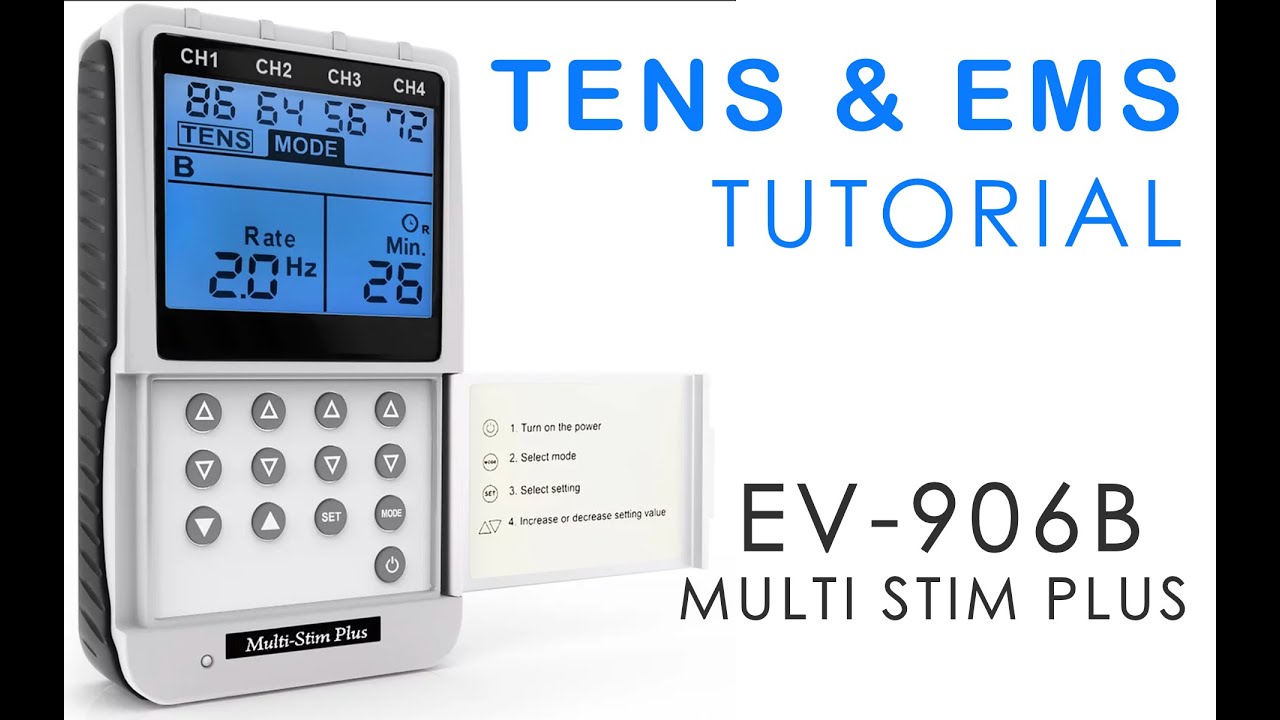 How to use TENS EMS Machine Multi Stim Plus Rechargeable EV-906B Tutorial