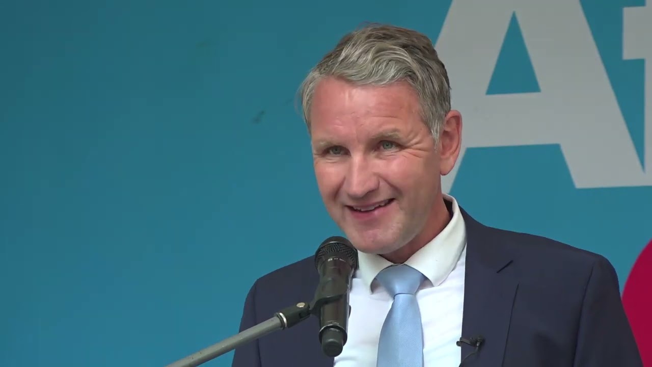 Bj&ouml;rn H&ouml;cke spricht an AFD-Veranstaltung zum 17. Juni 2023 in M&ouml;dlareuth, dem kleinen Berlin