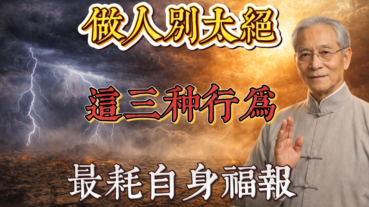 做人麥擱太絕！這3種行為，真的最耗自己的福氣