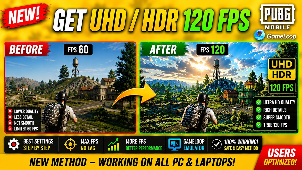 ⚙️ How to Unlock 120 FPS in PUBG Mobile Emulator GameLoop for Beginners in 2026 | 100% SAFE ✔️