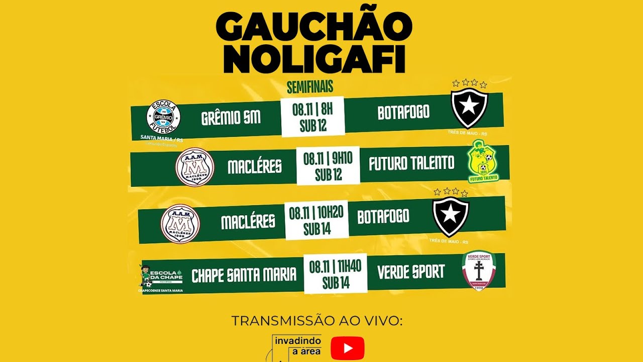Semifinais Sub-12 e Sub-14 Gauchão Noligafi Evolução de Futebol