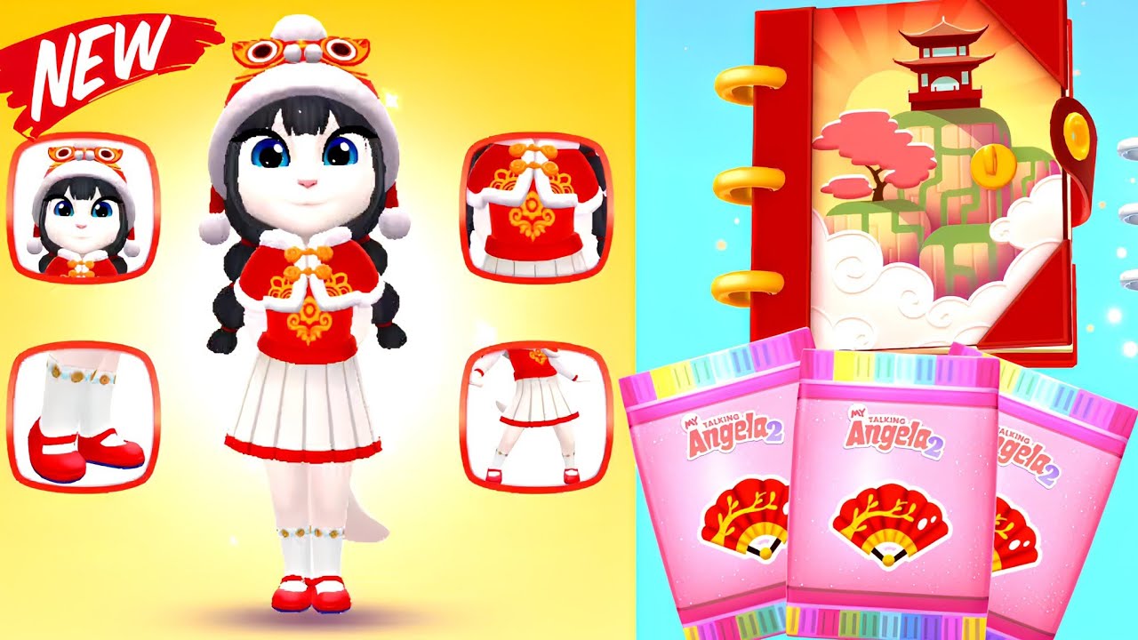 Lunar Tiger Angela unlocked in My Talking Angela 2 Lunar New Year update Gameplay Android ios 