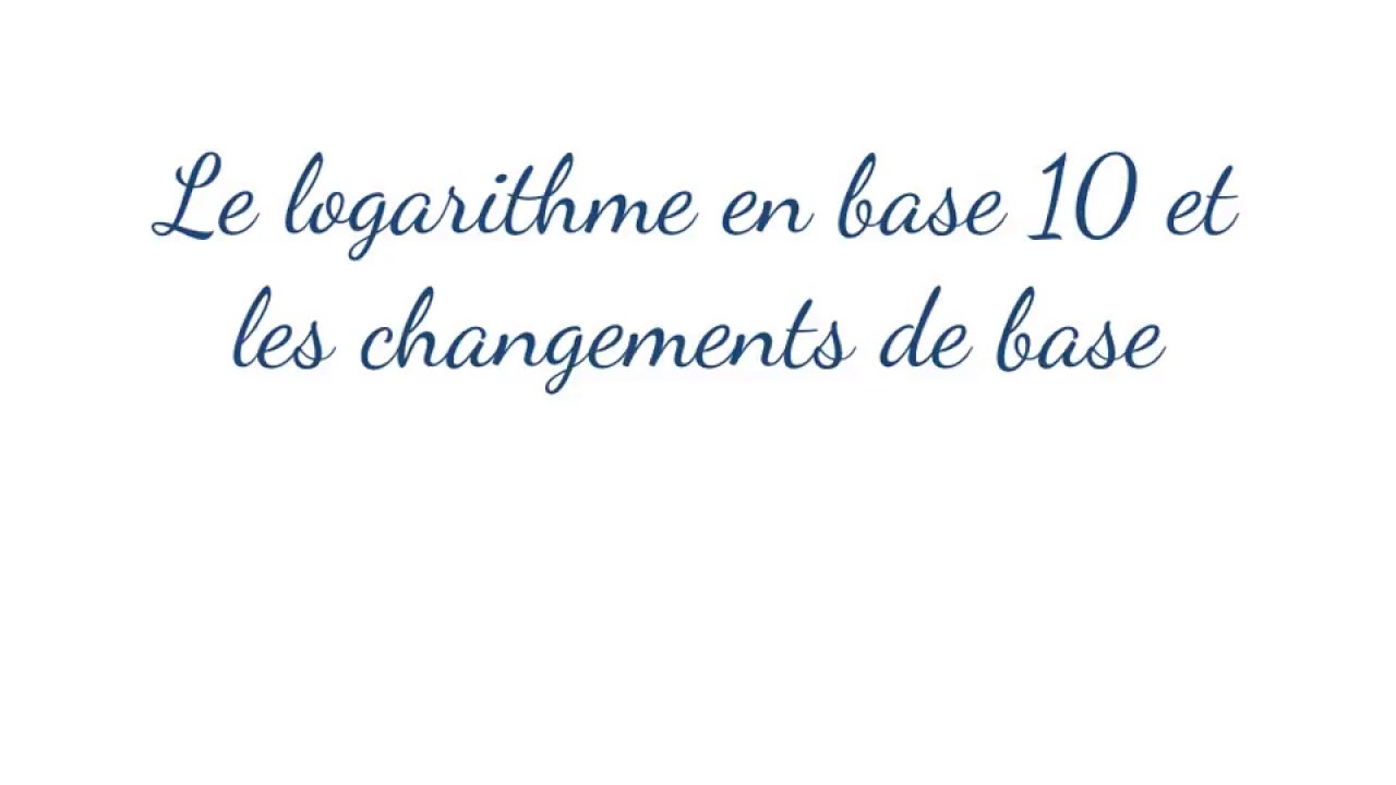 Logarithme en base 10