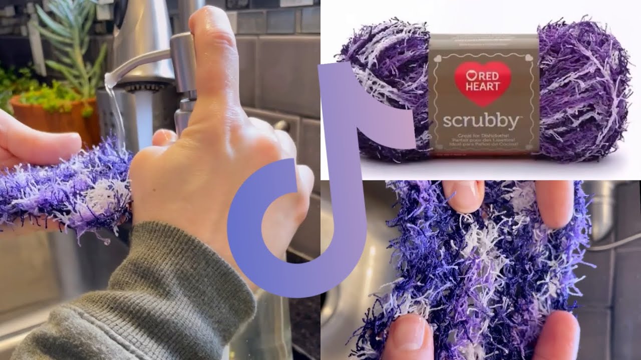 Схема вязания крючком и первые впечатления от пряжи Red Heart Scrubby Yarn