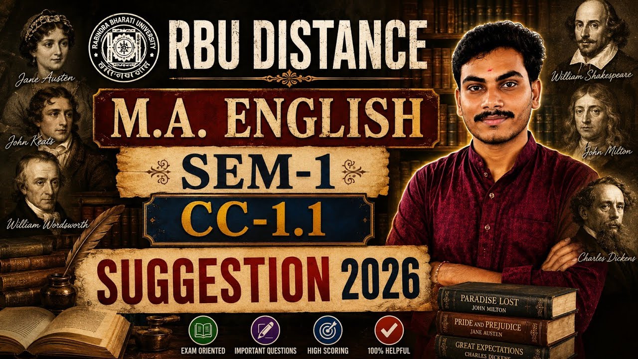 RBU Distance M.A. English Sem-1 CC-1.1 Suggestion 2026