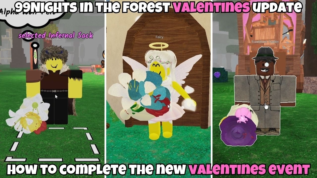 How to Complete The New Valentines Event in 99Nights in the Forest Valentine Flower Update(Showcase)