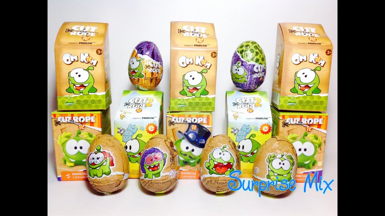 МНОГО Сюрпризов АМ НЯМ Cut the Rope OM NOM surprises - СВИТ БОКС, коробочки-сюрпризы, Киндер Сюрприз
