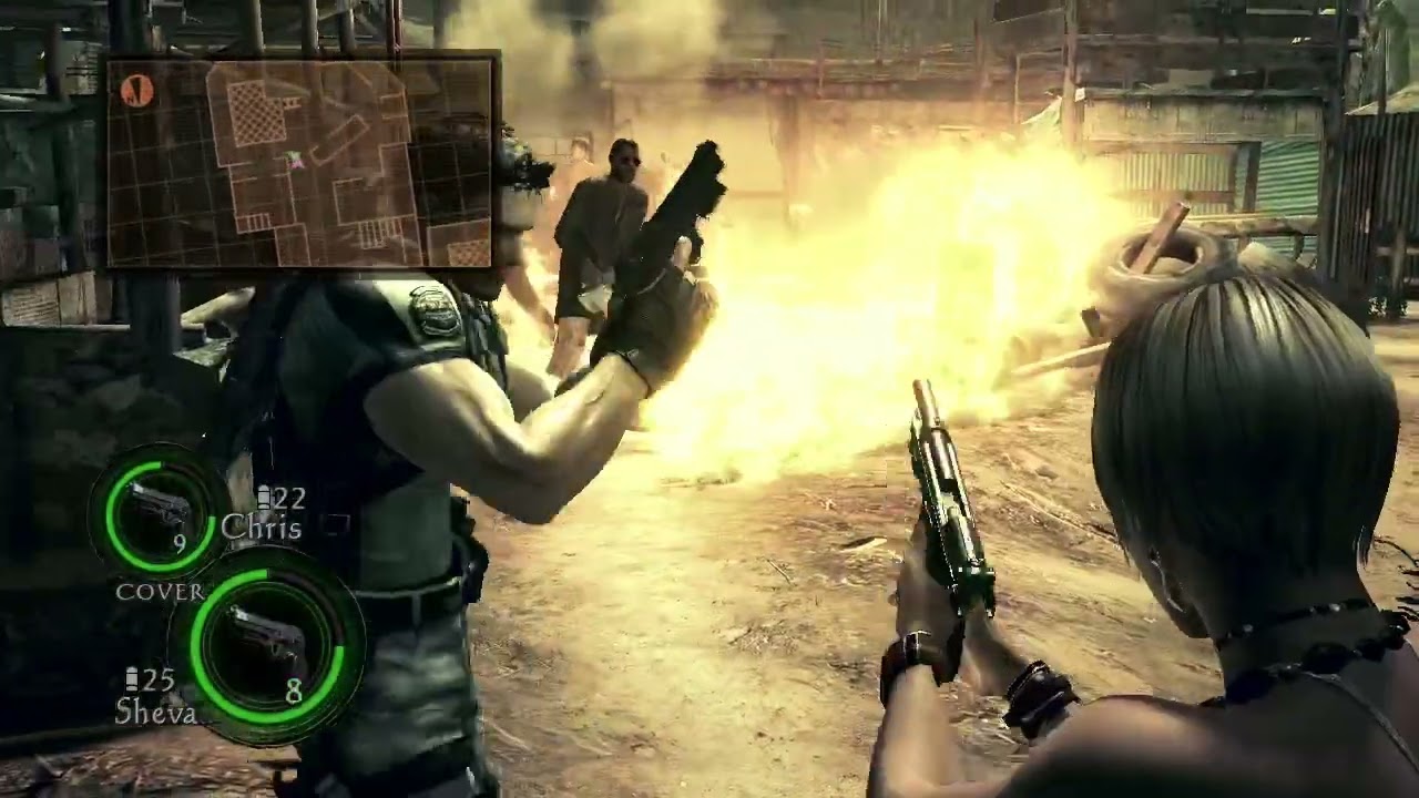 VIOLENT CROWD FIGHT IN PROLOGUE– RE5 Veteran difficulty no damage