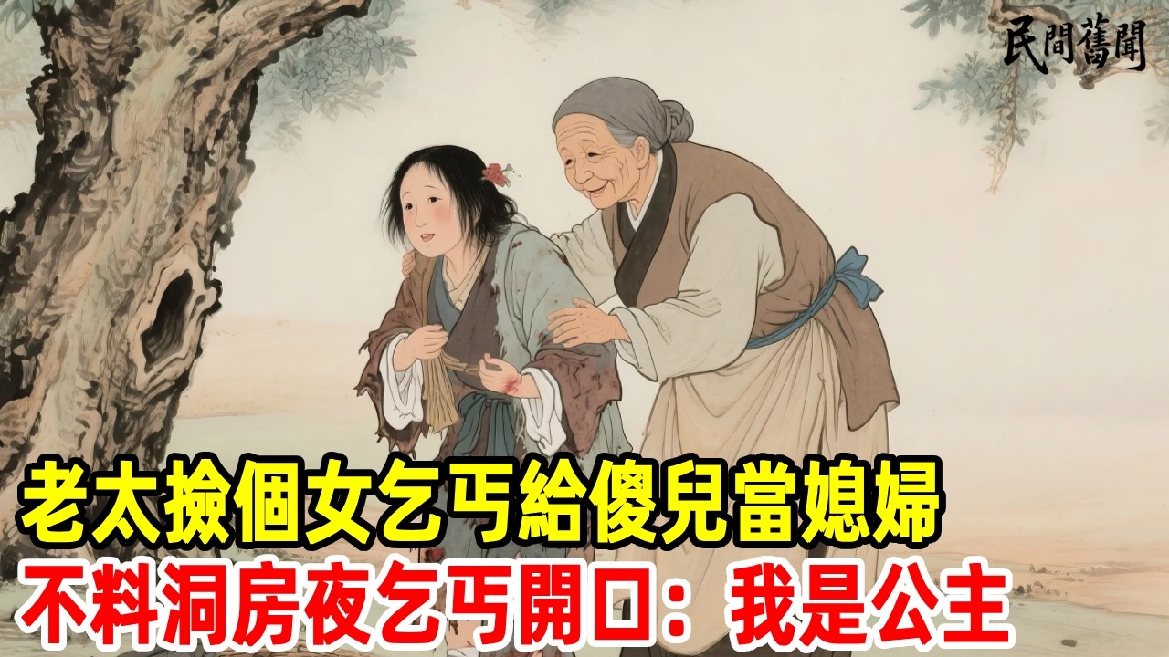 老太撿個女乞丐給傻兒當媳婦，不料洞房夜乞丐開口：我是公主！#民間舊聞#民間故事 #懸疑 #原創 #故事分享