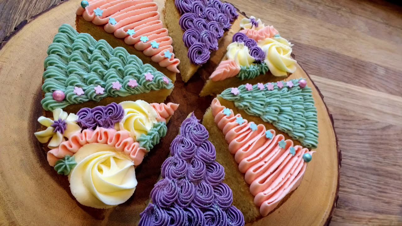 Buttercream Decorated Individual Cake Slice (cake trend 2020) . . . how to