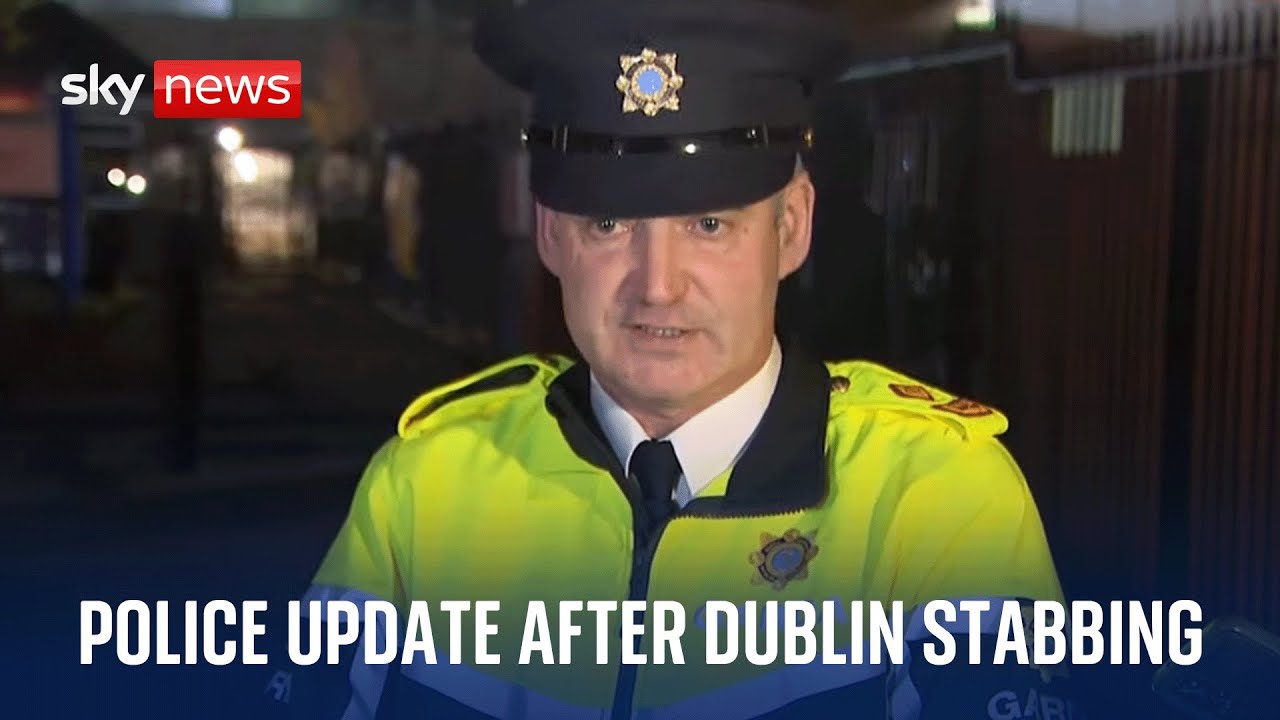Police news conference after Dublin stabbing leaves three children injured