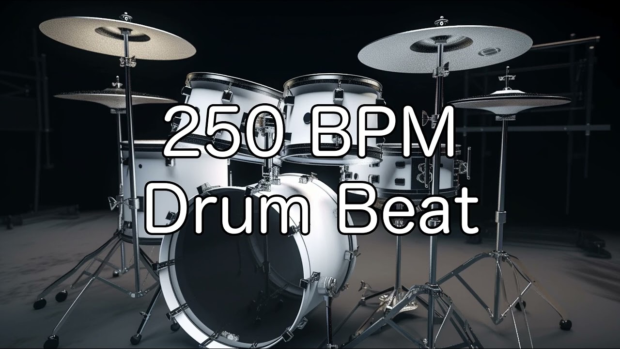 250 BPM Rock Drum Beat for Musical Practise