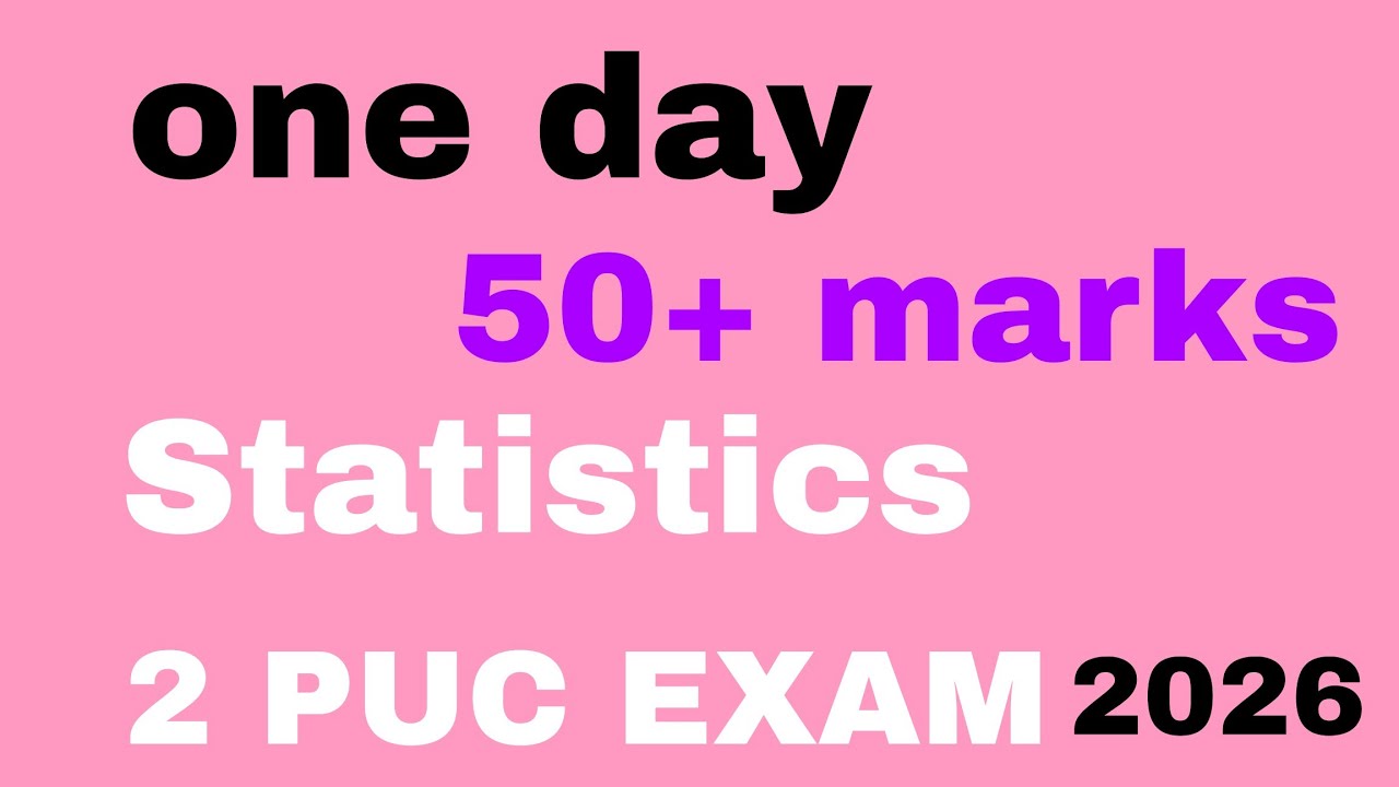 50+ marks |2 Puc Statistics |2026 board exam important questions |