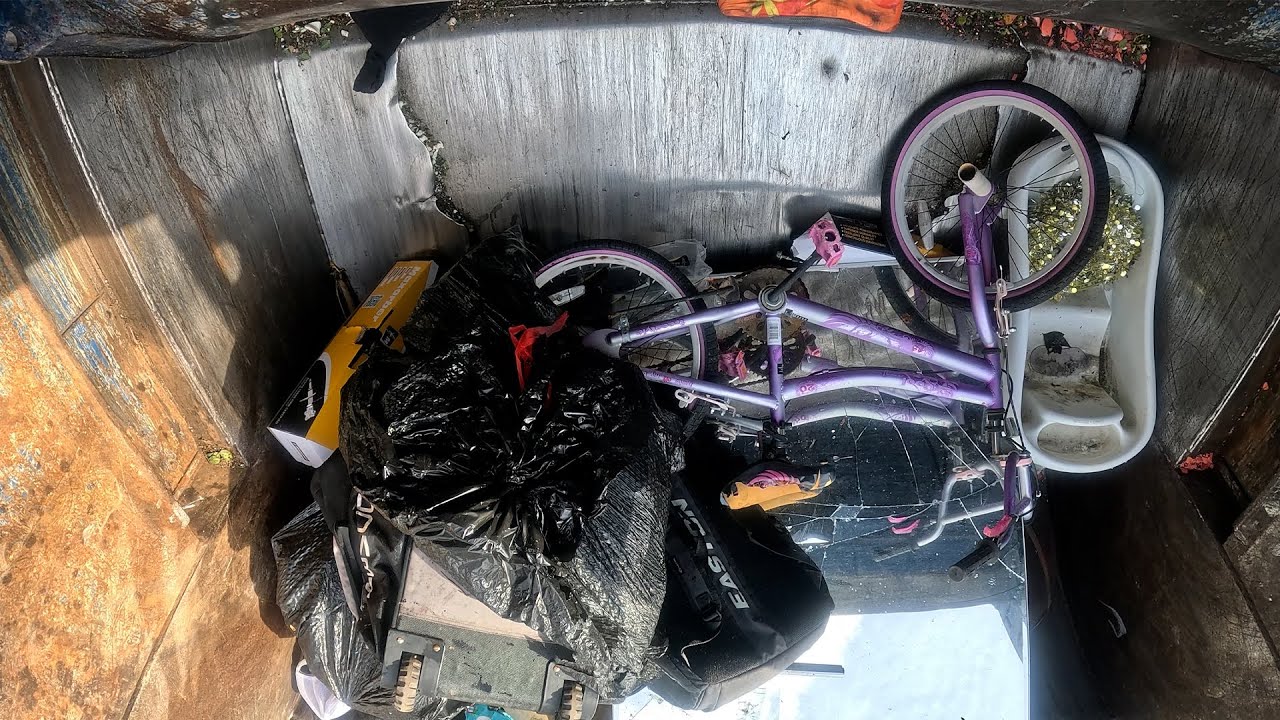 Rear Loader Garbage Truck Hopper POV | Packing Bulky Waste