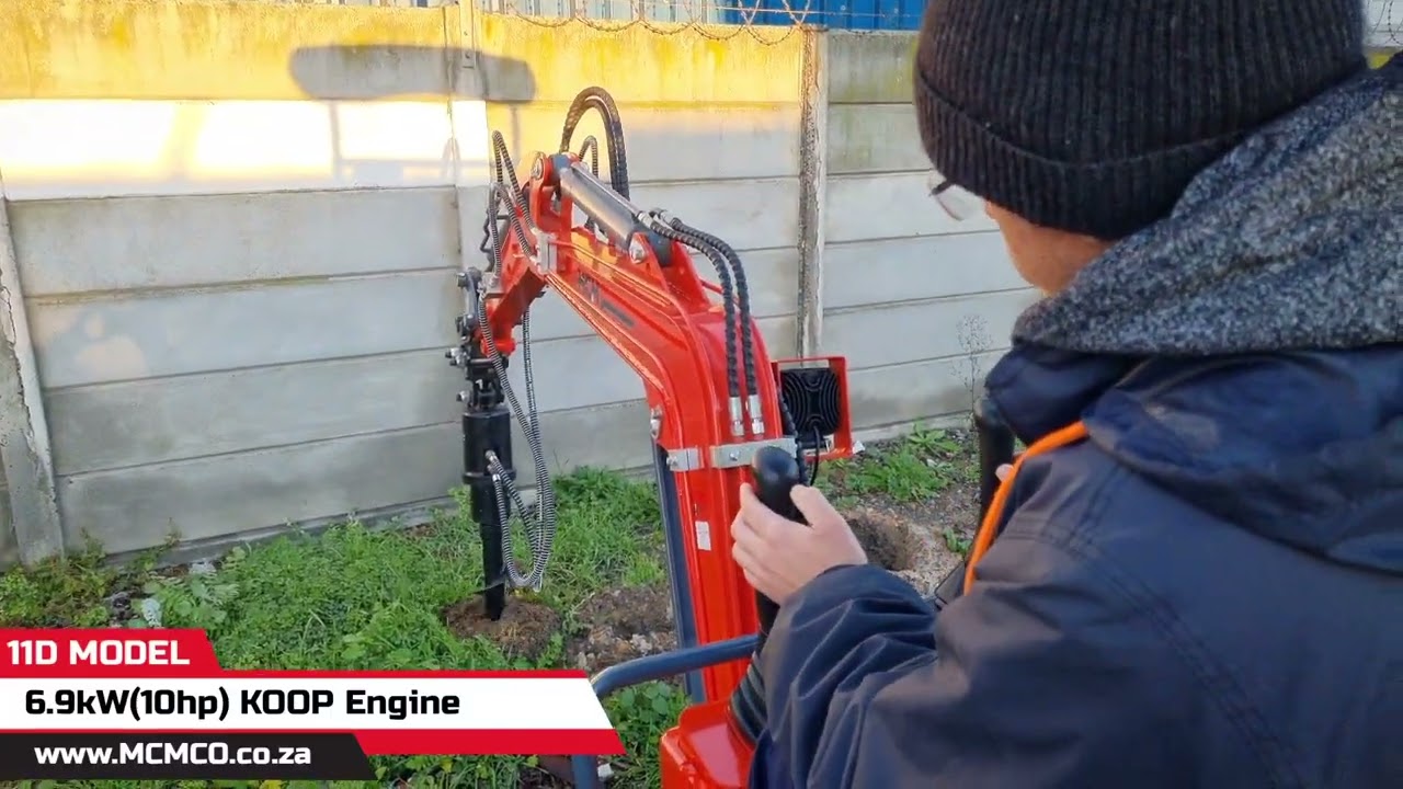 Mini Excavator (11D Model) With Auger Attachment