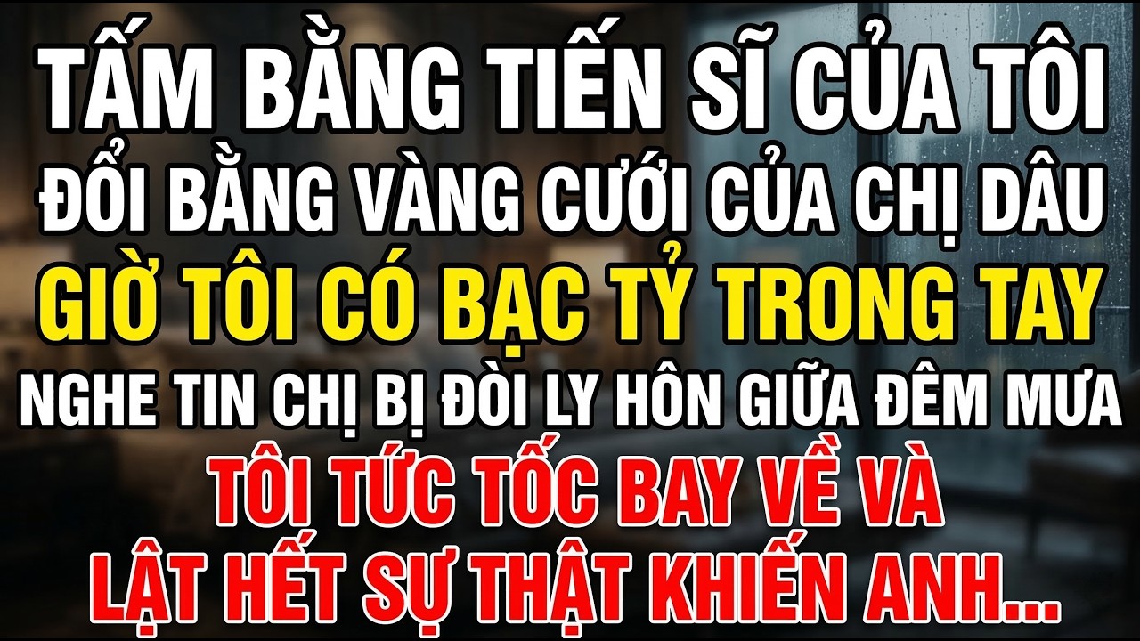 Tấm Bằng Tiến Sĩ Của Tôi Đổi Bằng Vàng Cưới Chị Dâu, Ngày Tôi Có Bạc Tỷ Nghe Tin Chị Ly Hôn Và...