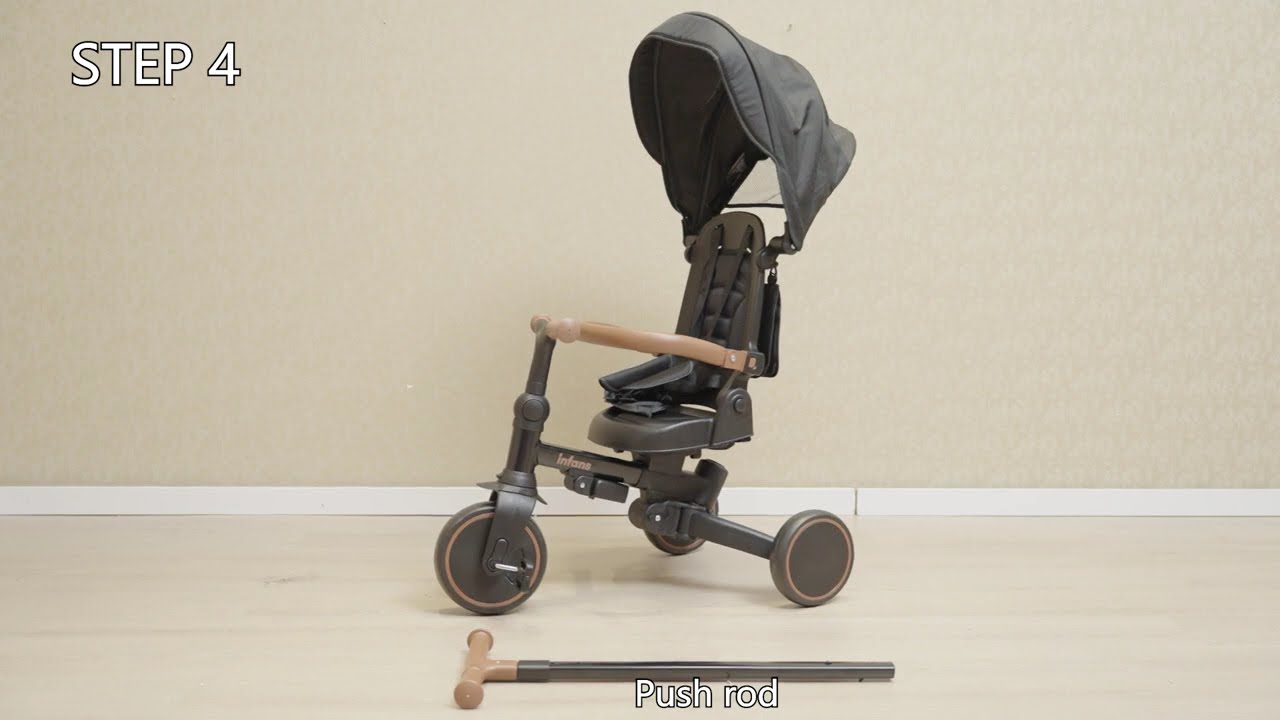 OLAKIDS 9-in-1 Foldable Toddlers Tricycle, Converts Stroller to Balance Bike