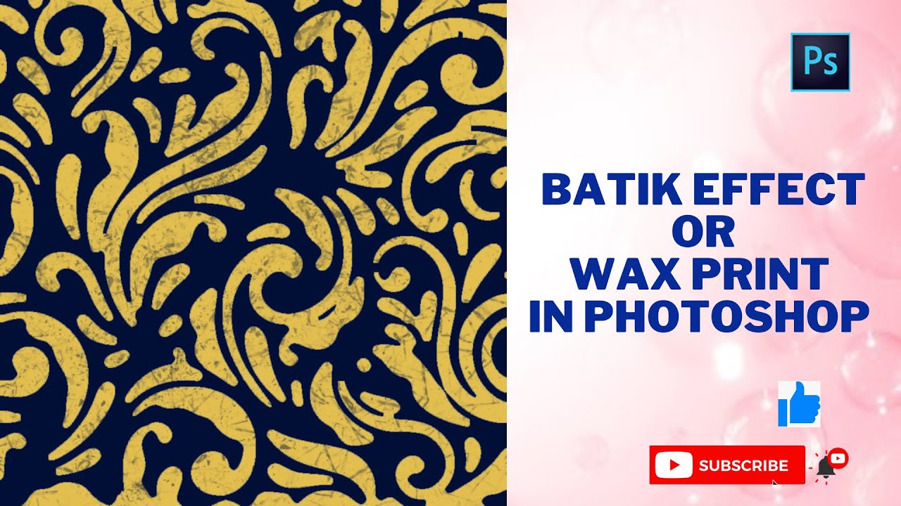How To Make BATIK EFFECT or WAX PRINT in Photoshop#batik #wax #photoshop #effect #digital #pattern