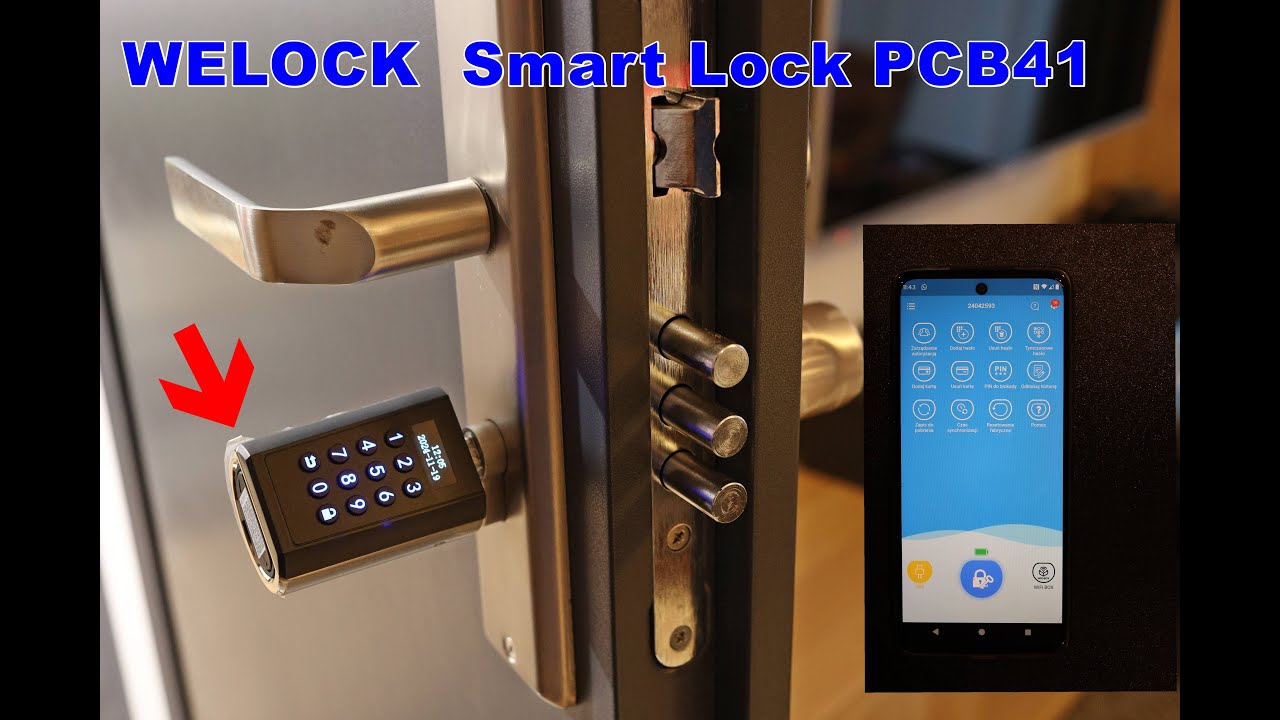 Zamek do drzwi WELOCK Smart Lock PCB41 z klawiaturą i aplikacją na telefon Montaż Obsługa Instrukcja