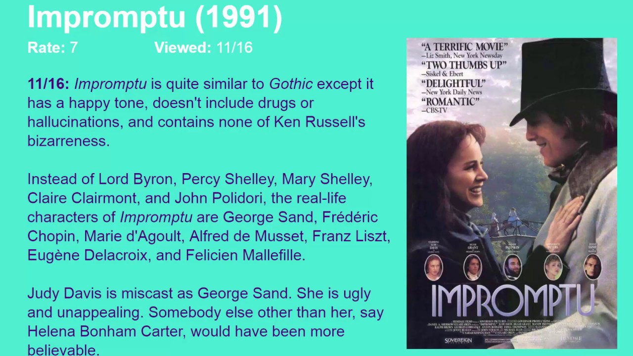 Movie Review: Impromptu (1991) [HD]