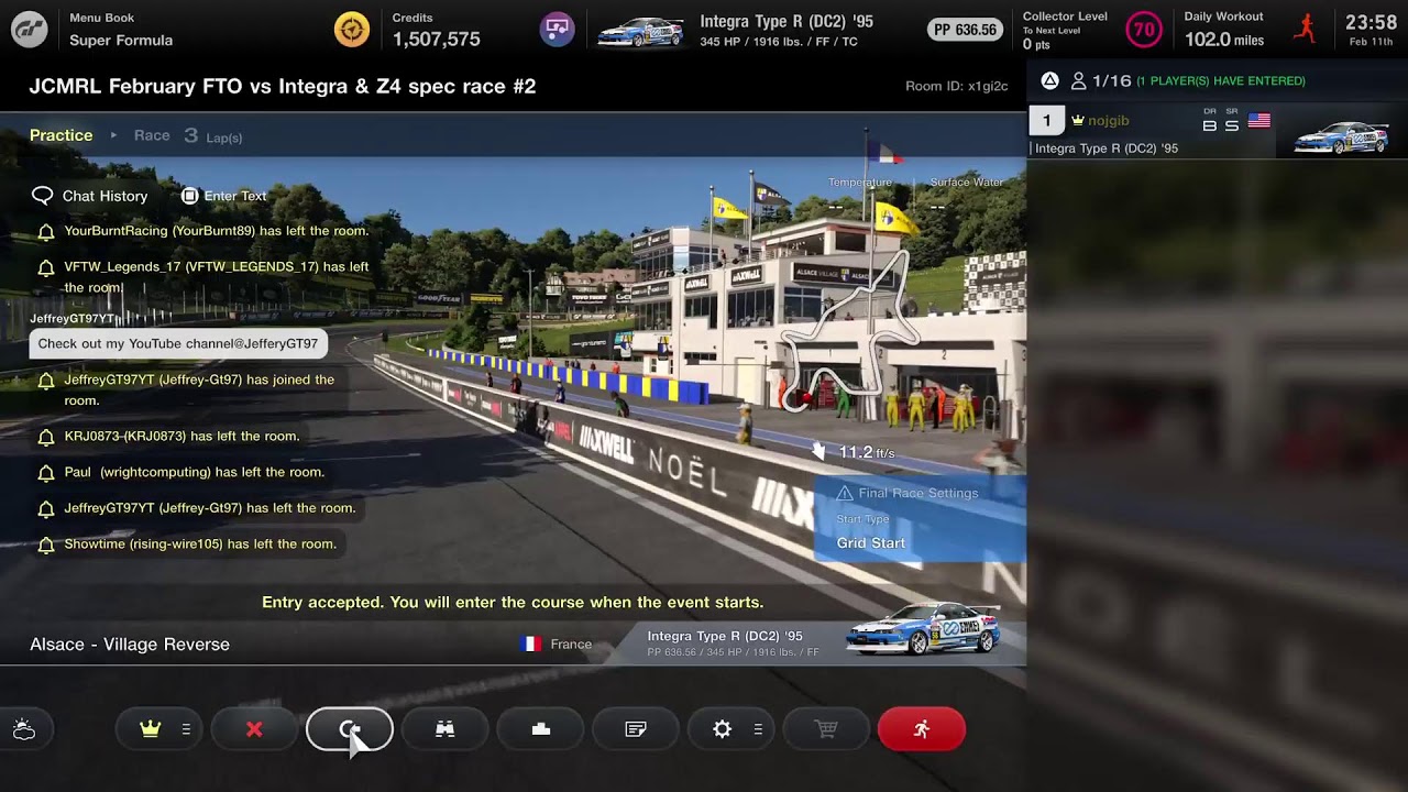 JCMRL February FTO vs Integra & Z4 spec race #2