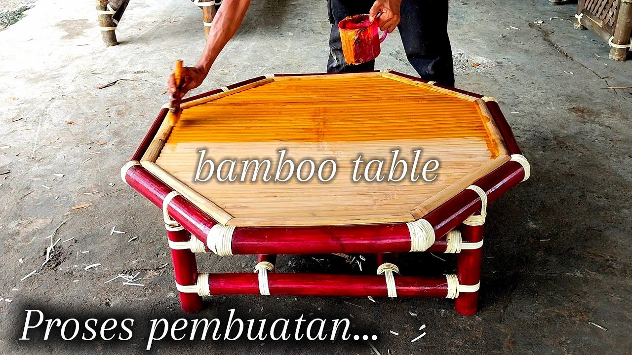 Membuat meja lesehan dari bambu//tampil lebih unik dan menarik...