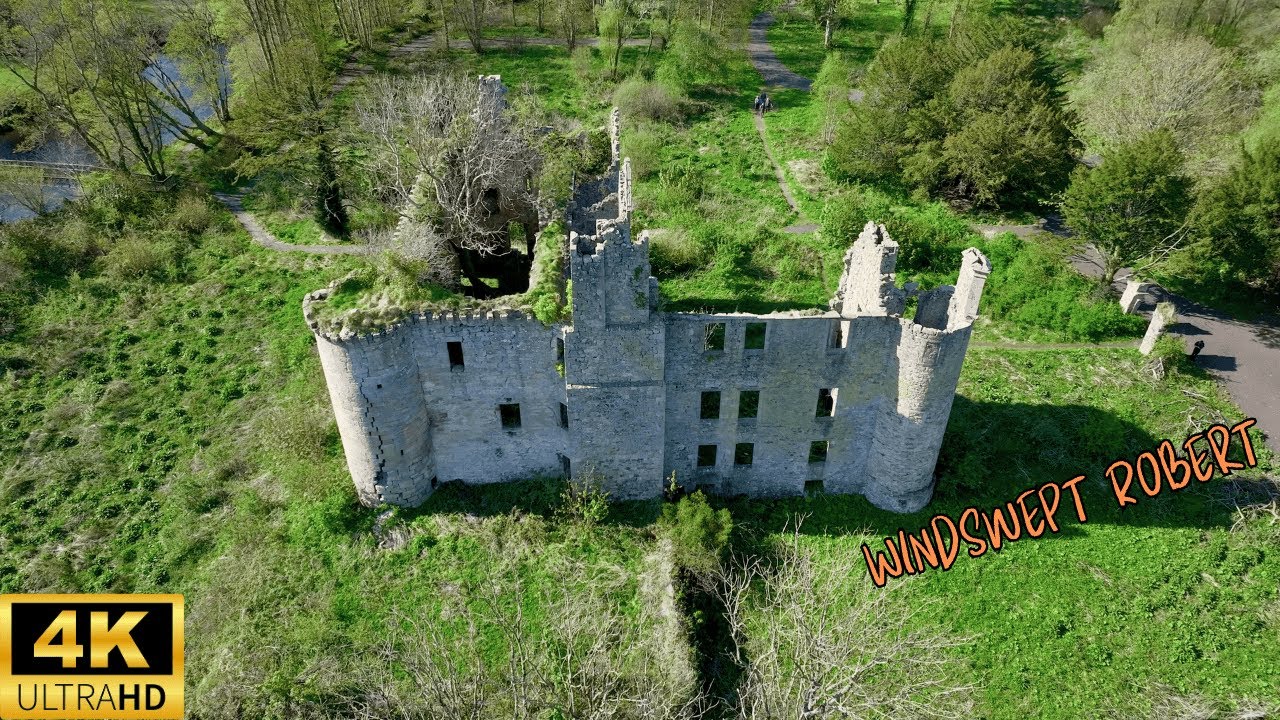 This Abandoned Castle Has a Secret Past | 4K Drone Flight Over Dalquharran Old Castle