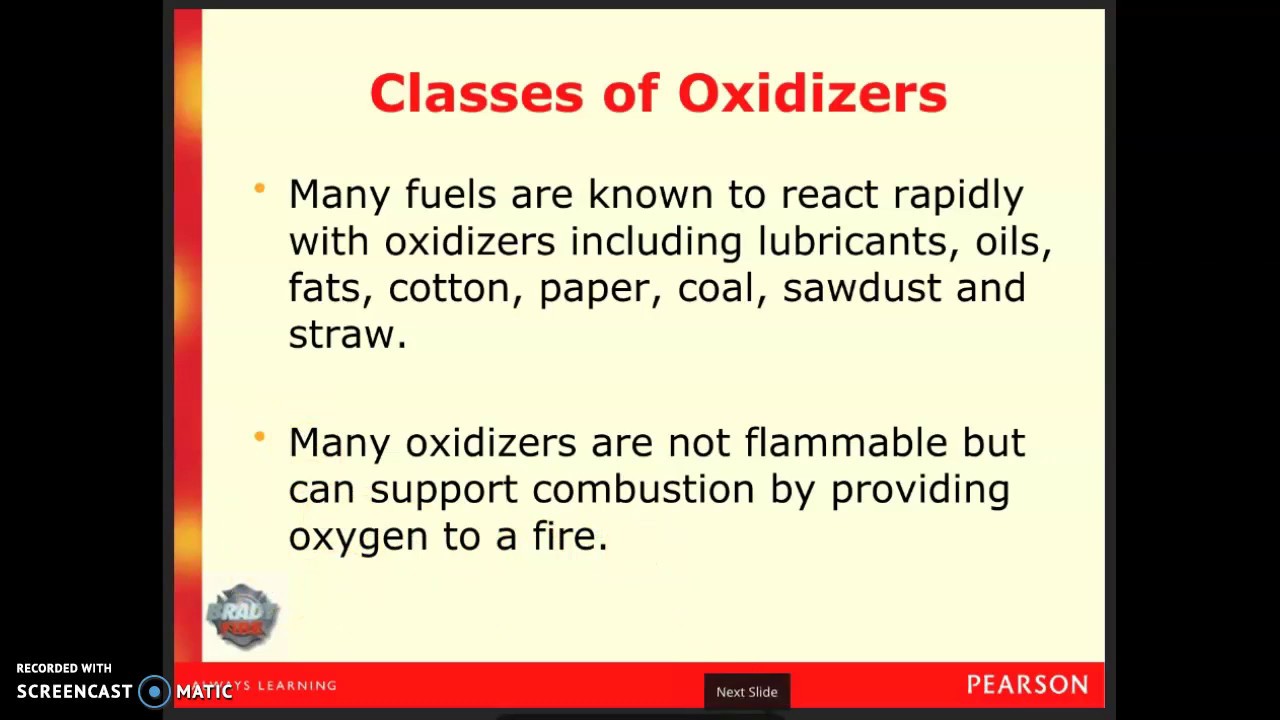 Oxidizers #2 - Classes of Oxidizers