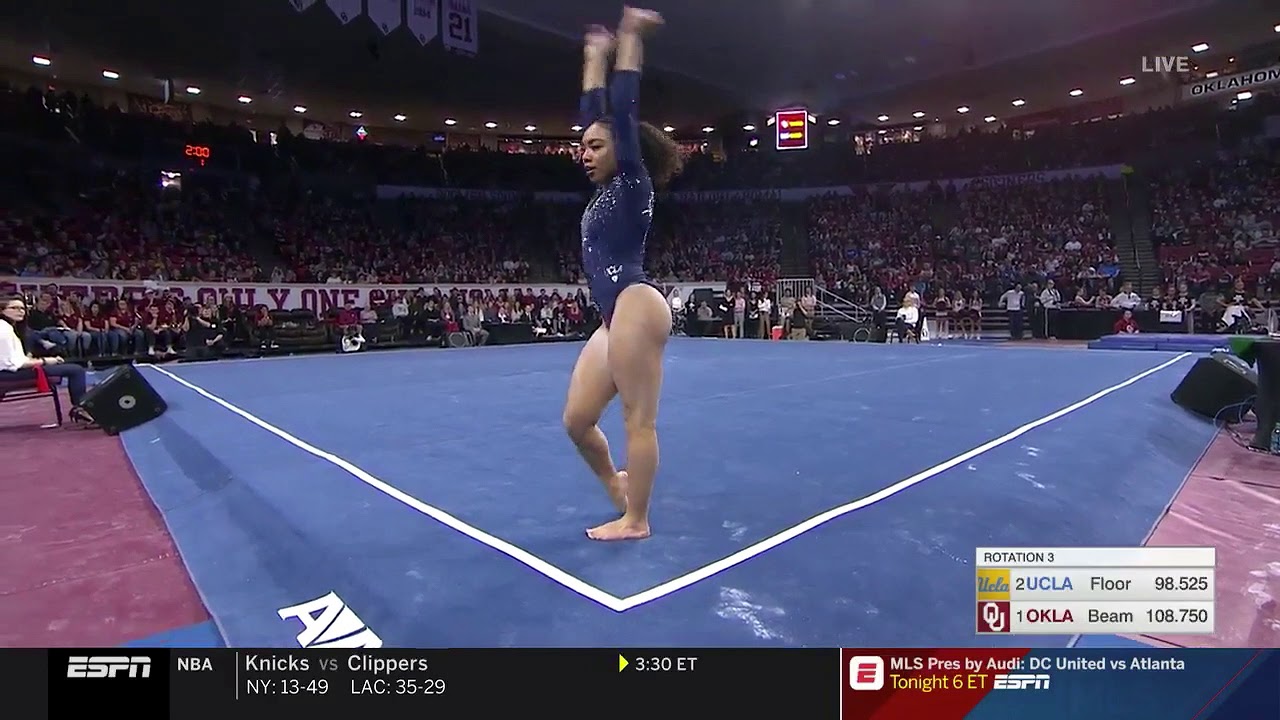 Margzetta Frazier (UCLA) 2019 Floor vs Oklahoma 9.825