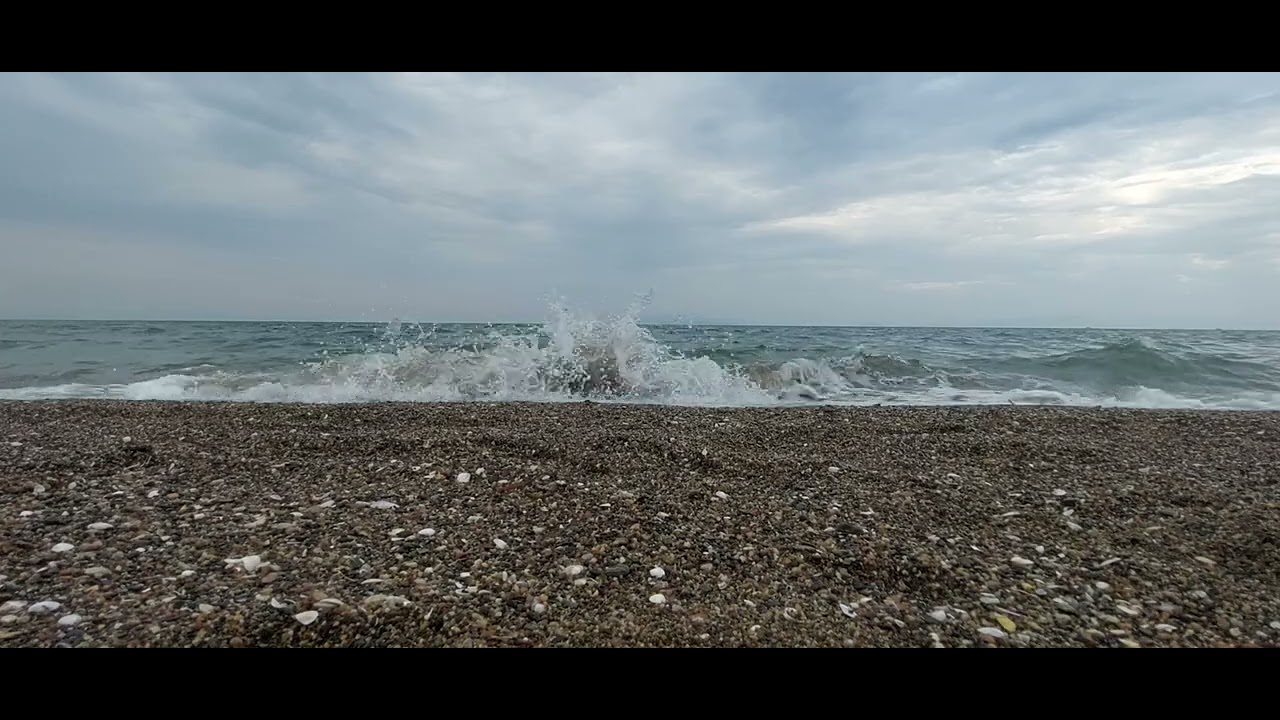 Waves, Beach, Grey Clouds, Relaxing