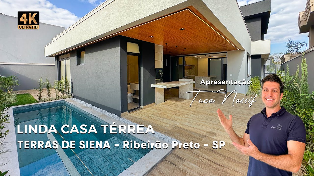 LINDA CASA TÉRREA NO COND. TERRAS DE SIENA - 263m² - 3 SUÍTES - ZONA SUL DE RIBEIRÃO PRETO - SP