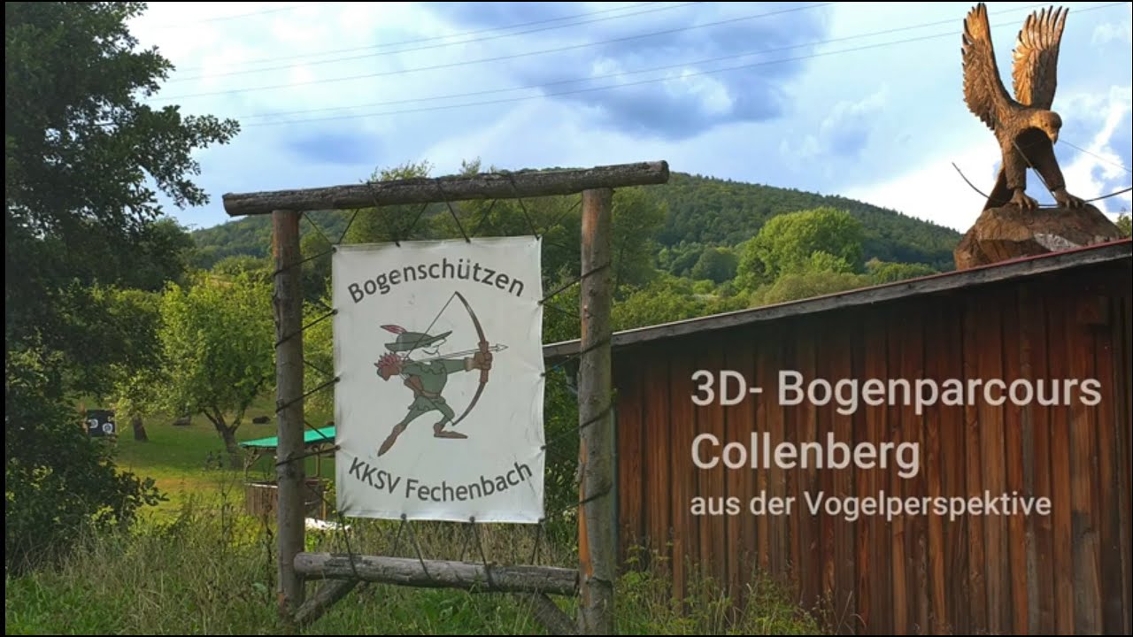 3D Bogenparcours Collenberg aus der Vogelperspektive, 4K