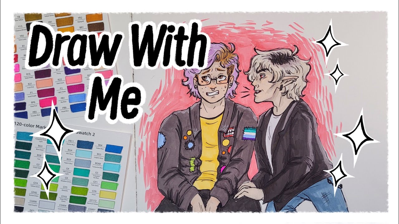 Filling a page in my sketchbook - Drawing and Talking about my OCs- Sketchbook Session #1