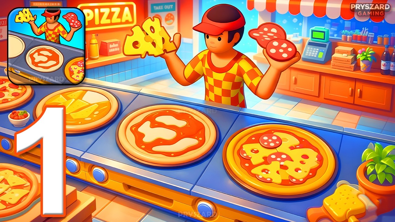 Conveyor Rush: Idle Food Games - Gameplay Walkthrough Part 1 - Pizza Ready Shop (iOS, Android)