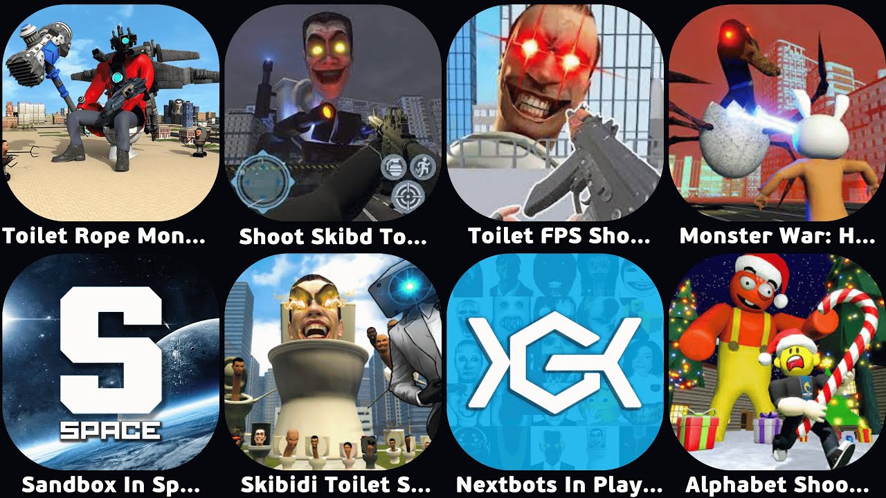 Toilet Rope Monster Game 3D,Skibidi Toilet Shooting,Nextbots In Playground Mod,Sandbox In Space