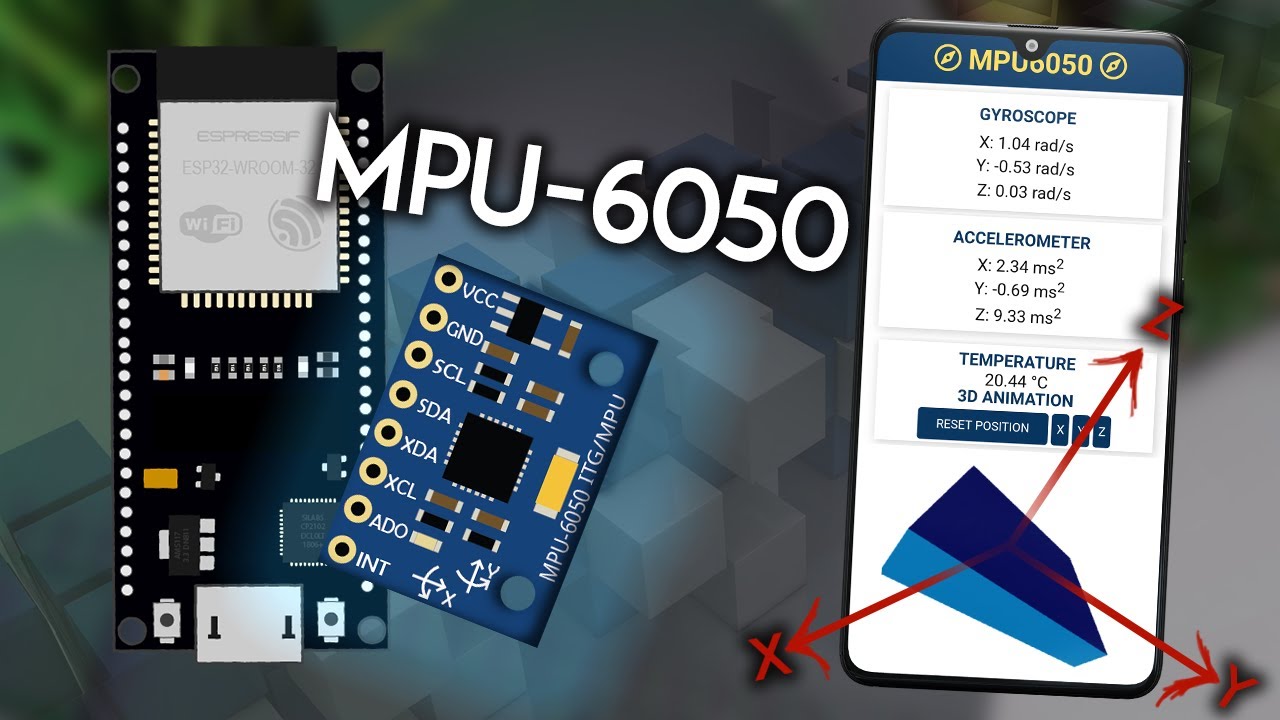 Веб-сервер ESP32 с акселерометром и гироскопом MPU-6050 (3D-представление объектов)