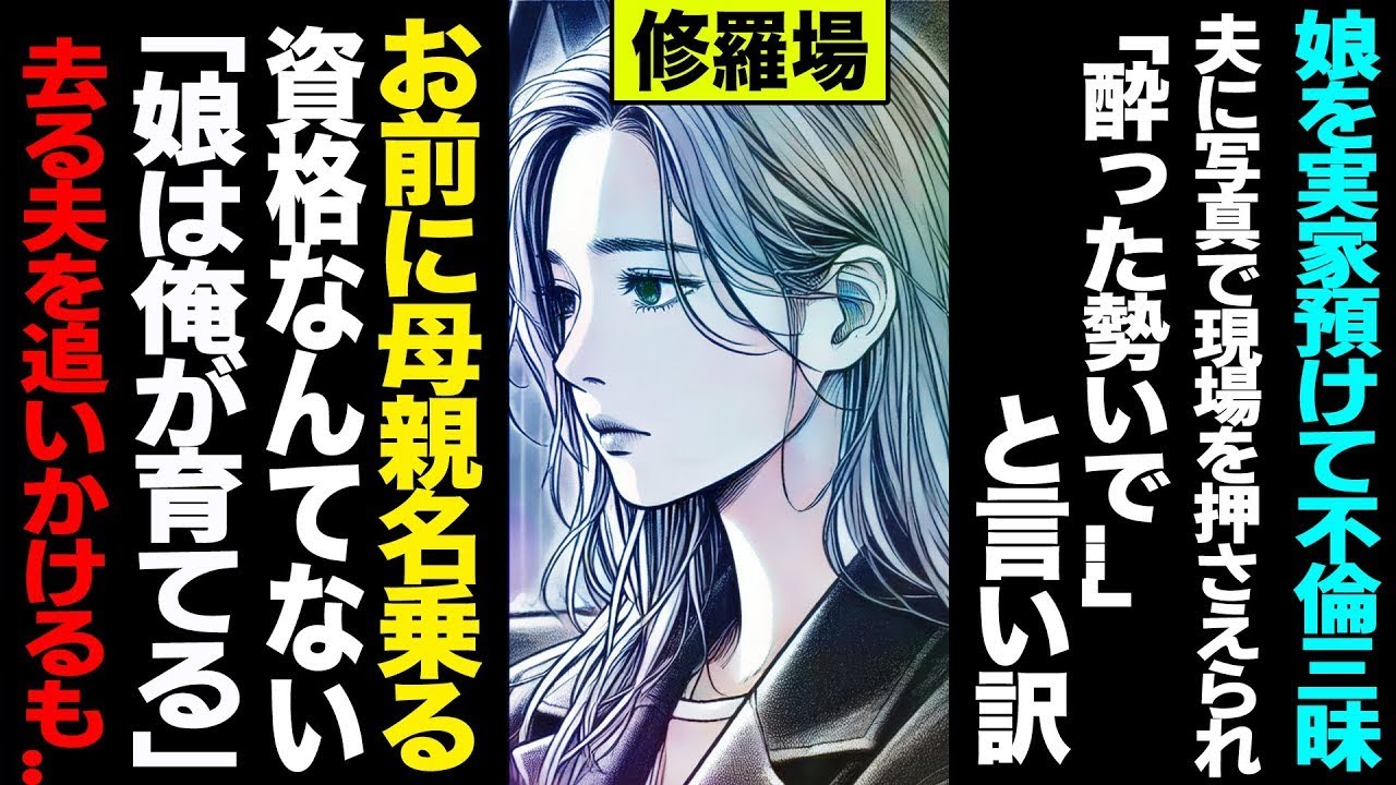 【漫画】2歳娘を実家に預け不倫三昧→写真で現場を押さえられ言い訳『酔った勢いで…』→夫『お前に母親を名乗る資格はない。娘は俺が育てる』修羅場【セカイノナミダ】