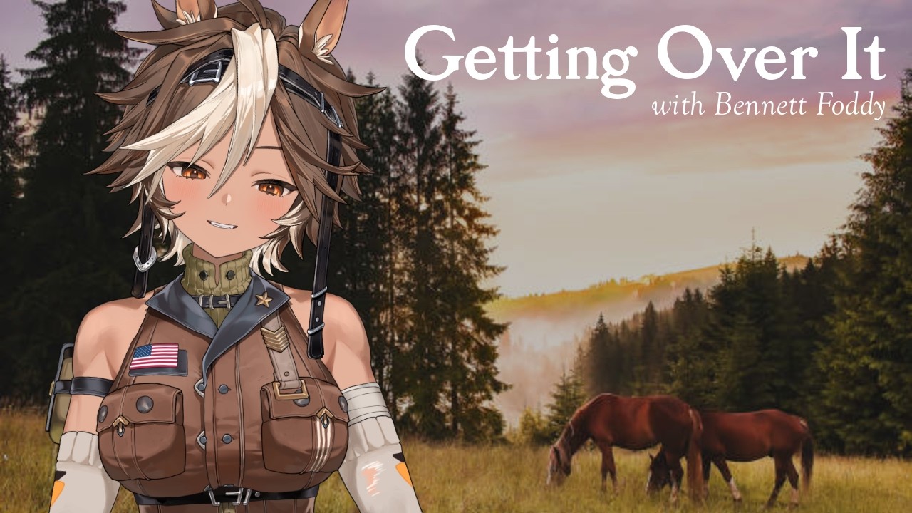 [GETTING OVER IT] horse tries to climb mountain again || Tomoe Umari