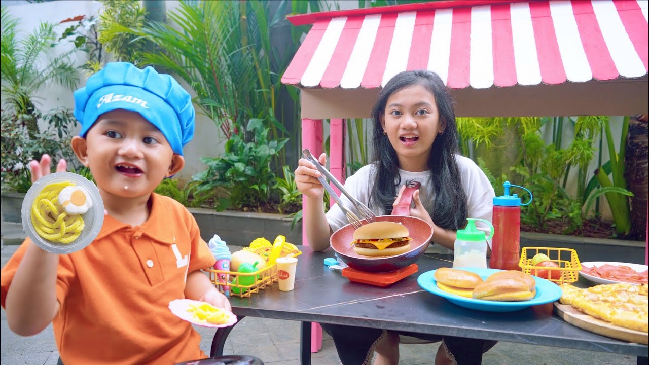 BIKIN CAFE DARI KARDUS 🍭 AZAM SALSA BELI PIZZA DAN BURGER 
