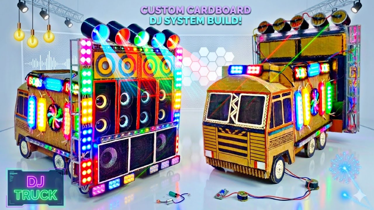 Mini DJ Pickup | How to Build a Mini DJ Setup Using Cardboard | DJ Truck, DJ Vehicle