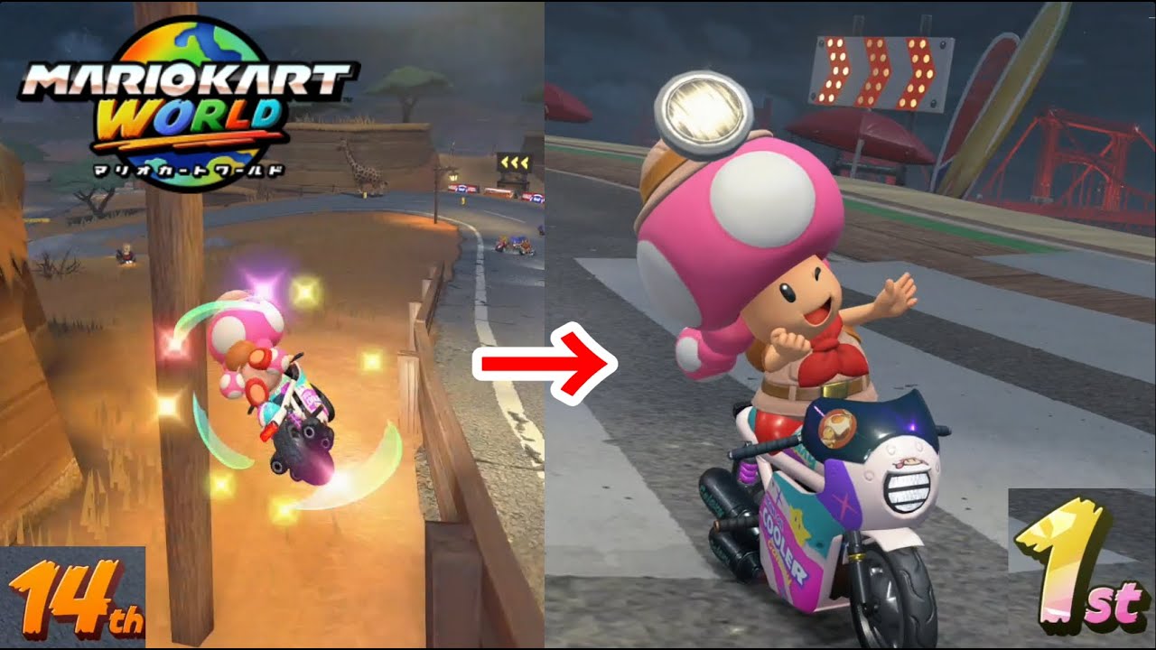 知ってるだけで勝てる最強ショトカが簡単なのに速すぎるw【マリオカートワールド】リバーサイドサファリ→トロフィーシティ