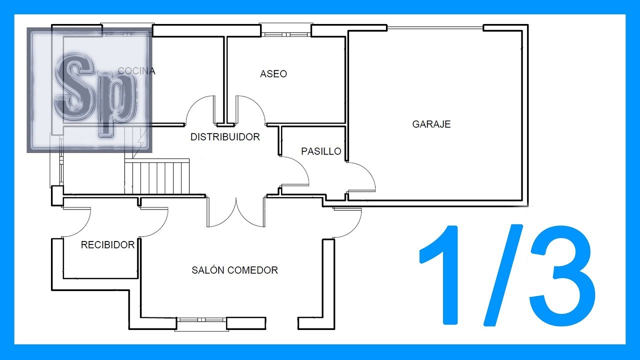 Autocad - 1/3 Dibujar el plano de una casa paso a paso en Autocad. Tutorial en espa&ntilde;ol HD