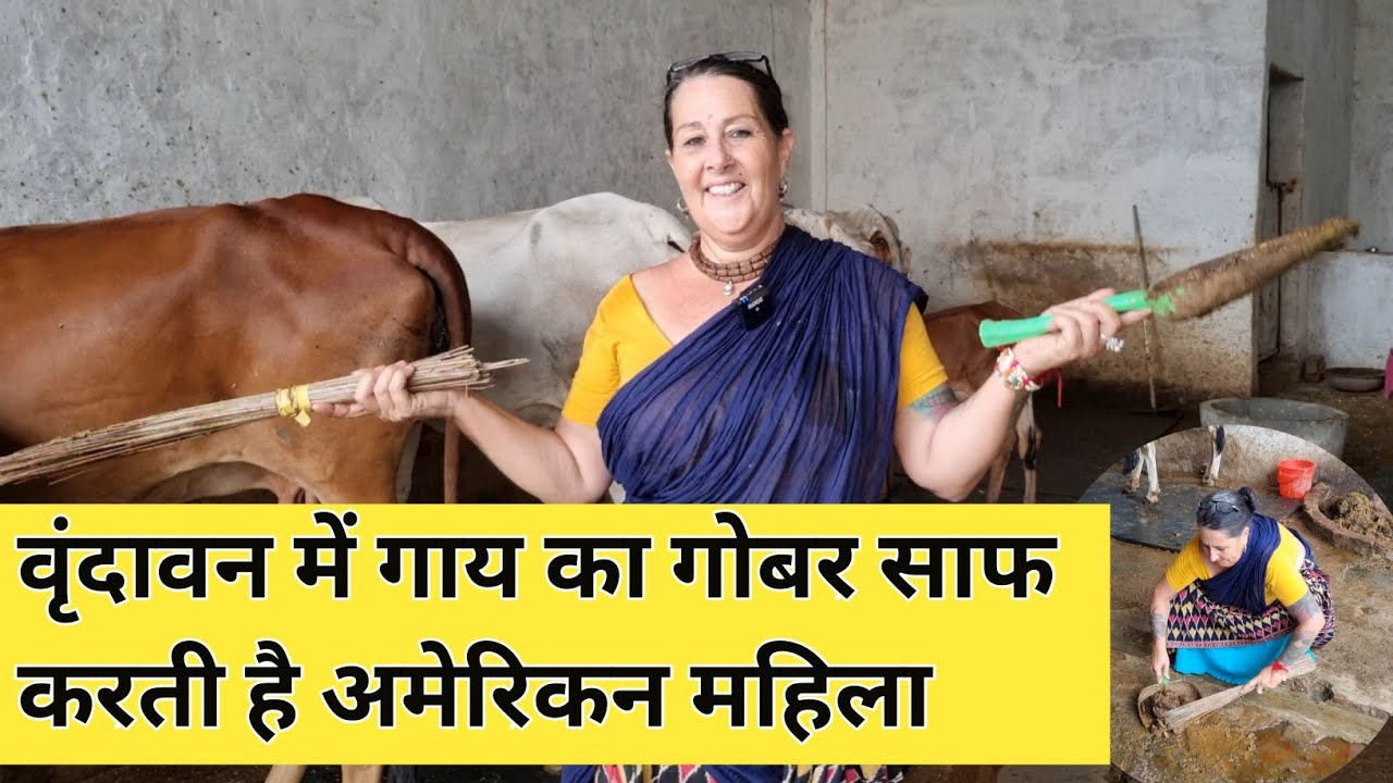 करोड़ों रूपये का कारोबार छोड़ American महिला वृंदावन में उठाती है गाय का गोबर ॥