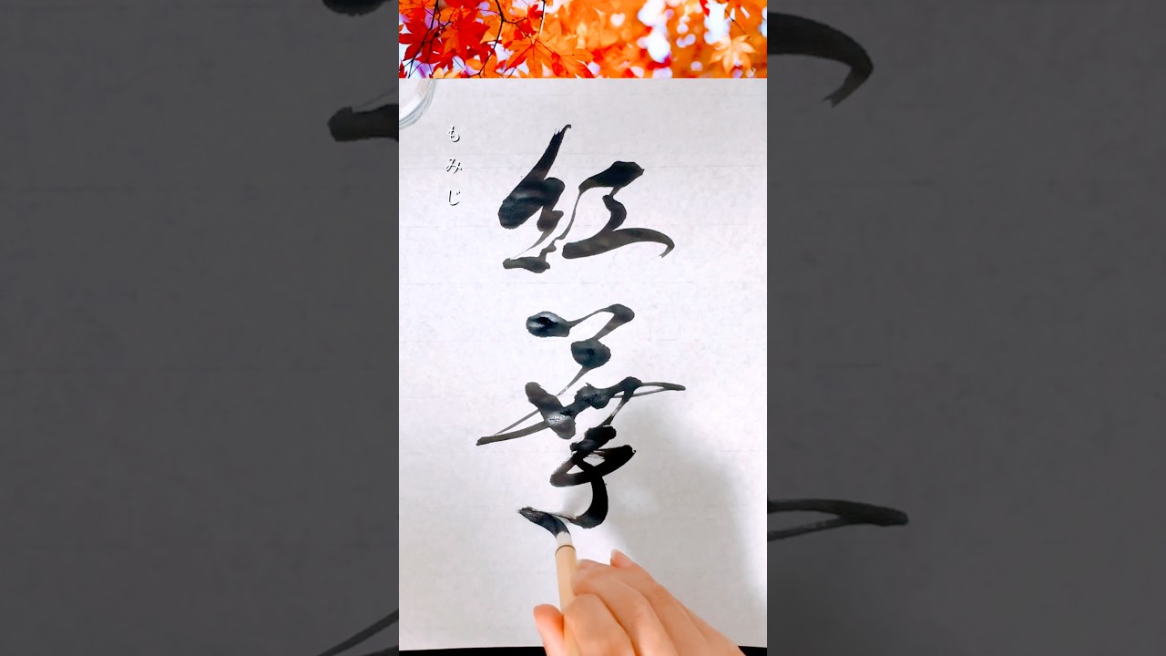 【紅葉】Autumn Leaves🍁　#書道 #japaneseculture #習字 #書道家 #高倉紅心 #書道家こうしん #紅葉 #美文字